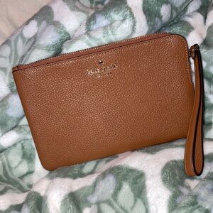 Kate Spade BIG Tan Leather Wristlet